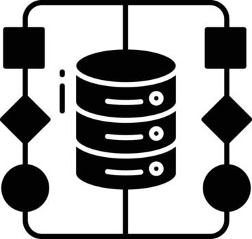 base de datos algoritmo sólido glifo ilustración vector