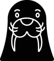 Walrus solid glyph illustration vector