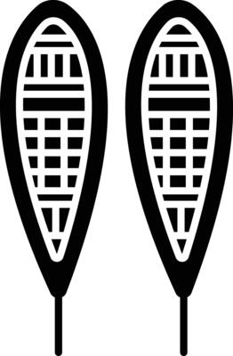Snowshoes solid glyph illustration