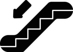 Escalator down solid glyph illustration vector