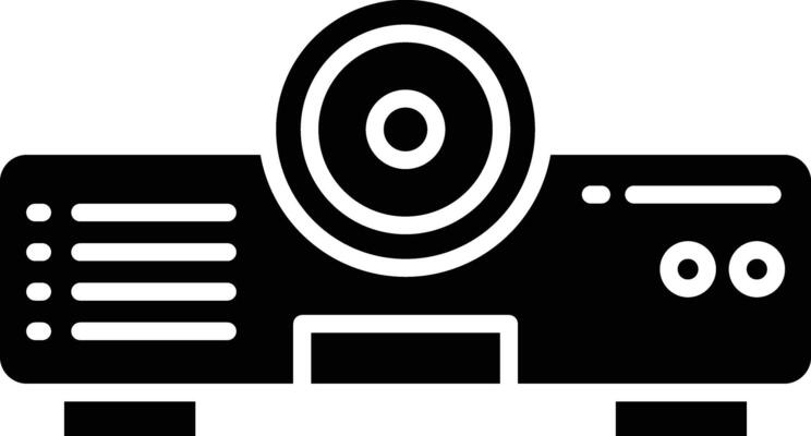 Projector solid glyph illustration