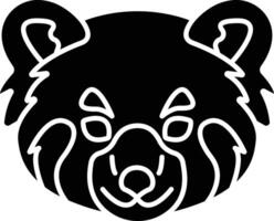 Red Panda face solid glyph illustration vector