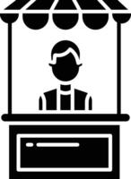 Man Stand solid glyph illustration vector