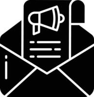 Inbox Message solid glyph illustration vector