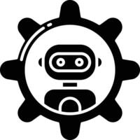 Settings robot solid glyph illustration vector