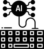 Keyboard solid glyph illustration vector