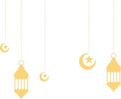 Ramadan Kareem Lantern Decoration with Moon and Star Ornament. Isolated on White Background. vector