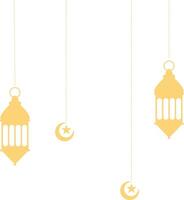 Ramadan Kareem Lantern Decoration with Moon and Star Ornament. Isolated on White Background. vector