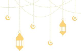 Ramadan Kareem Lantern Decoration with Moon and Star Ornament. Isolated on White Background. vector