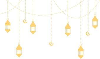 Ramadan Kareem Lantern Decoration with Moon and Star Ornament. Isolated on White Background. vector