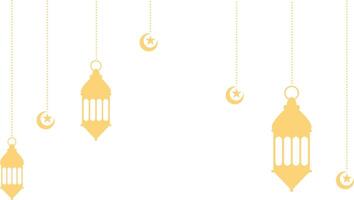 Ramadan Kareem Lantern Decoration with Moon and Star Ornament. Isolated on White Background. vector