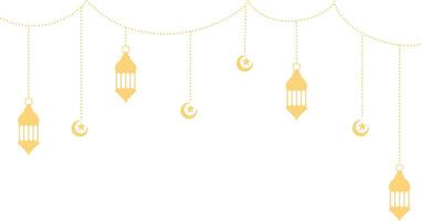 Ramadan Kareem Lantern Decoration with Moon and Star Ornament. Isolated on White Background. vector