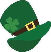 Hand Drawn Green St. Patrick's Day Hat. Isolated Illustration in Flat Design Style. vector