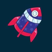 illustration of a rocket with a star pattern vector