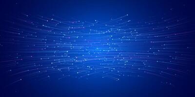 Fiber optic luminous lines moving in opposite direction is suitable for speed and force sensing technology background. vector