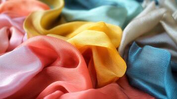 Flowing waves of fabric, gently undulating and rippling, with a soft, silk-like texture background photo