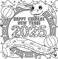 Year of the Snake Happy Chinese New Year 2025 vector