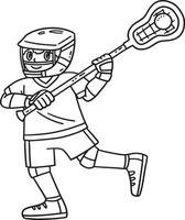 Lacrosse Player Passing Ball Isolated Coloring vector