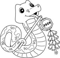 Year of the Snake Holding a Fireworks Isolated vector