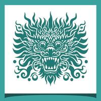Silhouette illustration of a dragon's face with a Javanese accent vector