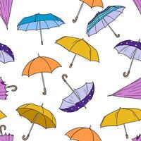 Seamless pattern with opened umbrella. endless background vector