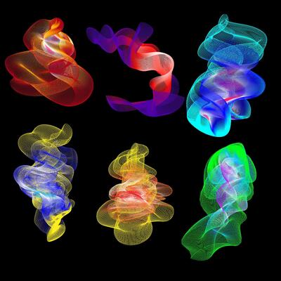 collection of neon abstract wave shapes