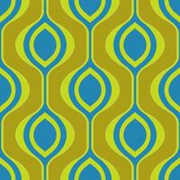 Blue rhombus shaped leaves on a green background form an endless geometric seamless pattern for modern textiles, decorative pillows. vector
