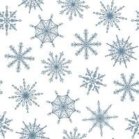 seamless pattern with snowflakes. New Year and Christmas winter background with snowfall. vector