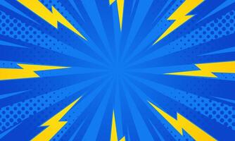 Blue comic sunburst effect background with halftone. pop art comic-style background. Suitable for templates, sale banners, events, ads, web and pages vector