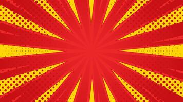 Red pop art comic sunburst effect background with halftone. Cartoon abstract background. Suitable for templates, sales banners, events, ads, web, and pages vector