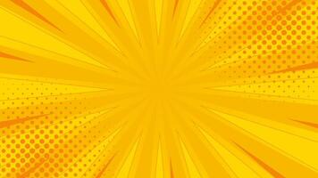 Bright orange-yellow gradient abstract background. Orange comic sunburst effect background with halftone. Suitable for templates, sales banners, events, ads, web, and pages vector