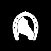 Head Horse in the Horseshoe Silhouette, Flat Style, Can use For Icon, Symbol, Logo Gram, Art Illustration, Pictogram, Apps, Website, or Graphic Design Element vector