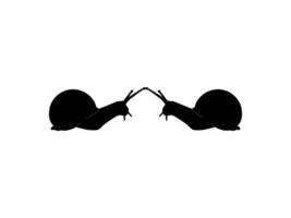 Silhouette of the Snails are also called Escargot, Flat Style, Pair Animal Series, can use for Logo, Art Illustration, Apps, Website or Graphic Design Element vector