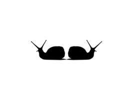 Silhouette of the Snails are also called Escargot, Flat Style, Pair Animal Series, can use for Logo, Art Illustration, Apps, Website or Graphic Design Element vector