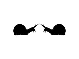 Silhouette of the Snails are also called Escargot, Flat Style, Pair Animal Series, can use for Logo, Art Illustration, Apps, Website or Graphic Design Element vector