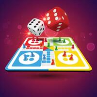 Rolling dice fast Ludo, token, pegs Background vector