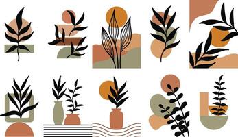 Boho Floral Art Collection vector