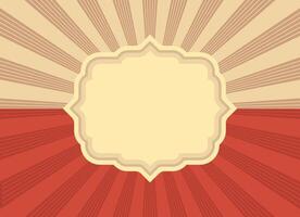 Blank classic cover template retro style radial stripe line abstract background vector
