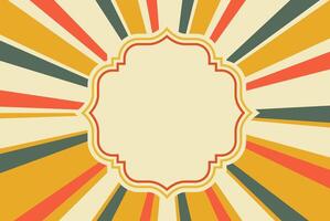 Sunlight retro faded background with vintage frame for text. vector