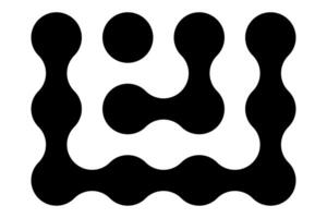 Metaball round simple blob morph balls. Abstract shape, arganic geometric fluids isolated on white background. Connected dots nerve cell dots or computer nano. vector