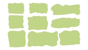 Set rectangle and square paper quote frames, quote text box, empty form with wavy edge. Dilog or title border. Hand drawn speech bubble. vector