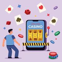 Warn Of Dangerous Online Gambling vector