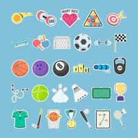 Set of sport element stickers collection vector