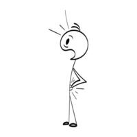 Funny Stick figure hand drawn style for print vector
