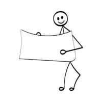 Funny Stick figure hand drawn style for print vector