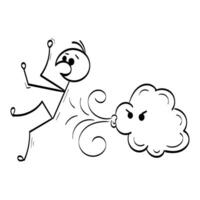 Funny Stick figure hand drawn style for print vector
