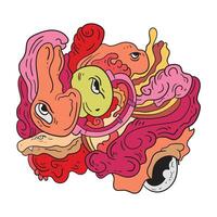 psychedelic doodles for your designs vector