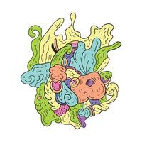 psychedelic doodles for your designs vector