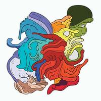 psychedelic doodles for your designs vector
