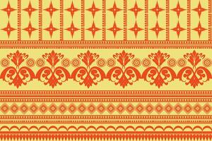African boho eclectic design The embroidered border adds a touch of elegance and cultural richness. This makes it suitable for various fabric applications Ethnic inspired design combines yellow orange vector